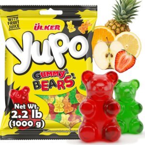 Ülker yupo gummy bears soft & chewy candy (2.2 lb) classic fruity fun