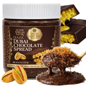 dark dubai chocolate spread pistachio cream & kataifi (8.3 oz)