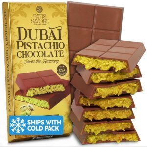 patis savore dubai chocolate bar belgian chocolate & pistachio (7 oz)