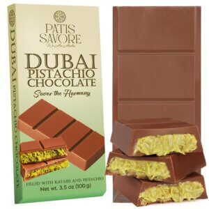 patis savore dubai chocolate bar pistachio 3.5 oz dessert with kataifi