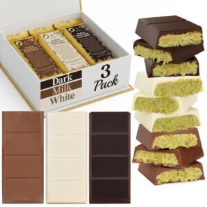 dubai chocolate bar variety pack dark, milk & white (3x 3.5oz)