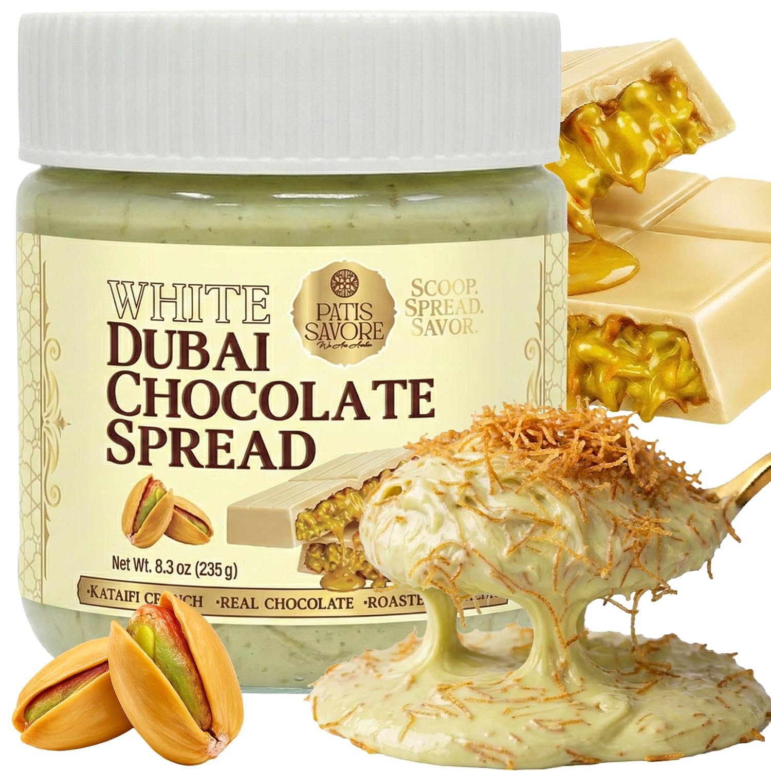 patis savore white dubai chocolate spread (8.3 oz) a sweet revelation patis savore white dubai chocolate spread (8.3 oz) a sweet revelation