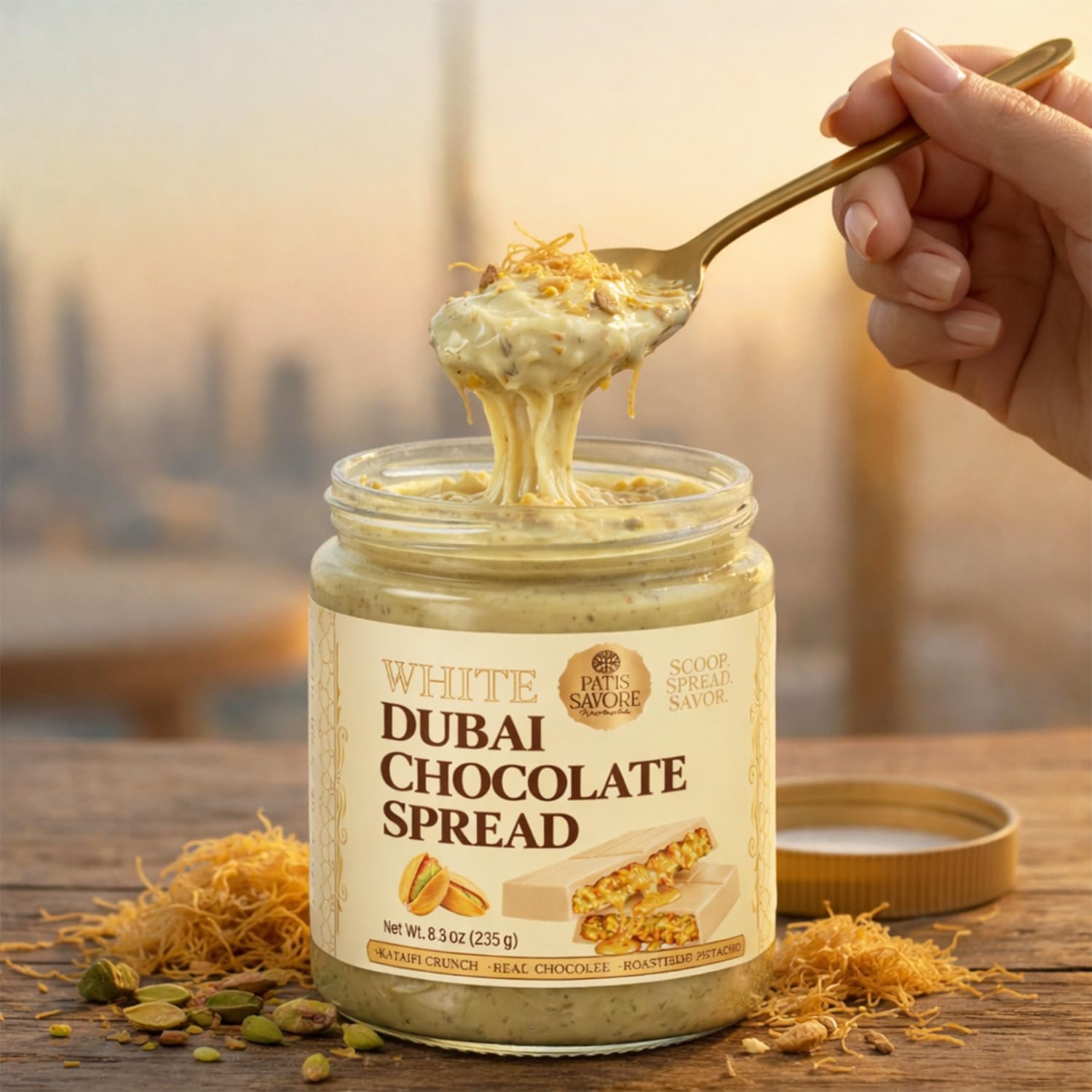 patis savore white dubai chocolate spread (8.3 oz) a sweet revelation patis savore white dubai chocolate spread (8.3 oz) a sweet revelation
