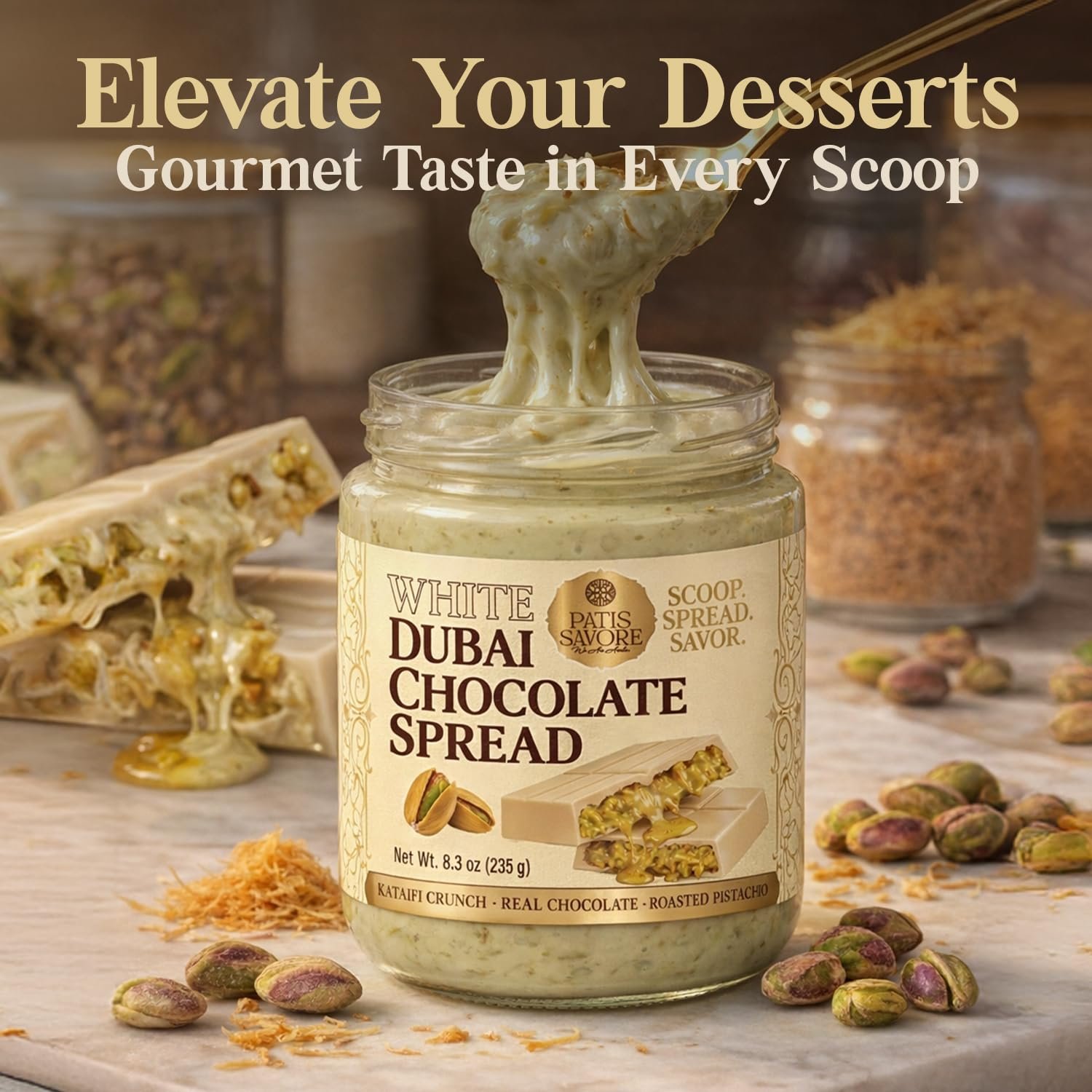 patis savore white dubai chocolate spread (8.3 oz) a sweet revelation patis savore white dubai chocolate spread (8.3 oz) a sweet revelation