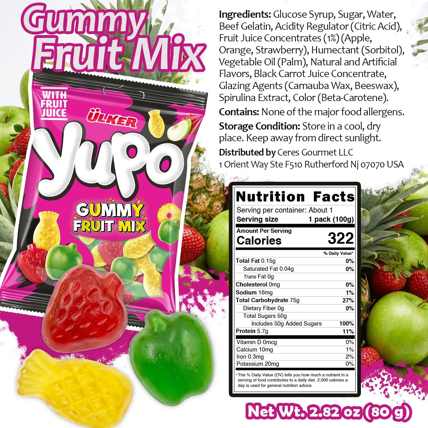 Ülker yupo assorted fruit jelly soft candy (24 pack) fruity delight on the go Ülker yupo assorted fruit jelly soft candy (24 pack) fruity delight on the go