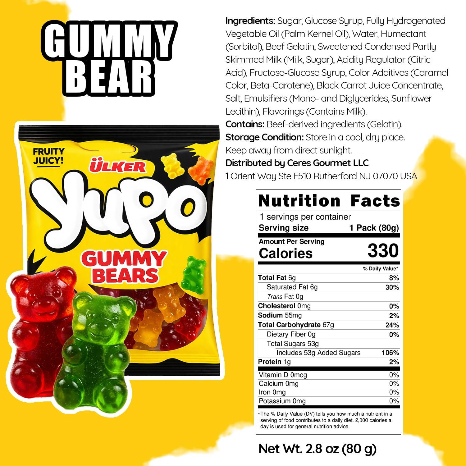 Ülker yupo gummy bears (24 pack) classic chewy fun on the go Ülker yupo gummy bears (24 pack) classic chewy fun on the go
