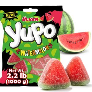 Ülker yupo watermelon slices soft & chewy gummy candy (2.2 lb) refreshing & sweet: