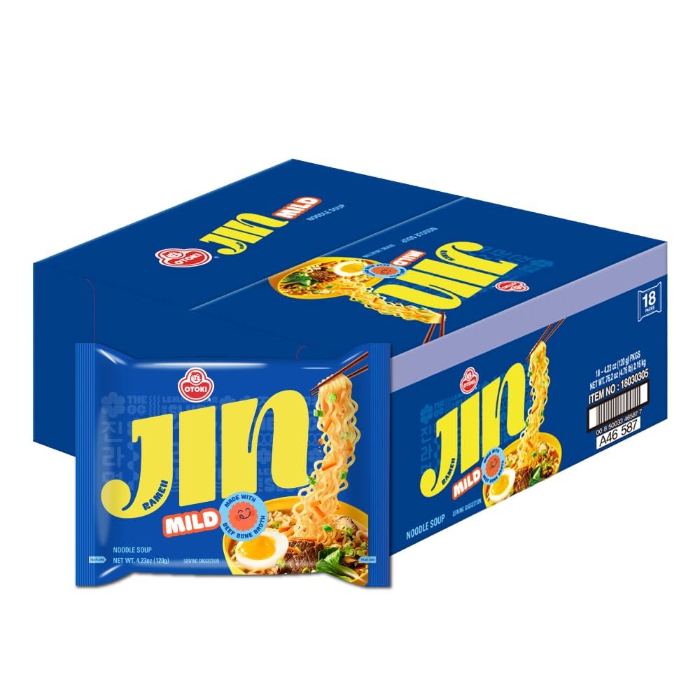 ottogi (otoki) – authentic korean instant noodles jin ramen (multi pack) – classic chewy korean style soup (9) ottogi (otoki) – authentic korean instant noodles jin ramen (multi pack) – classic chewy korean style soup (9)