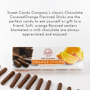 sweet candy company – milk chocolate orange sticks (10.5 oz box) – gourmet jelly sticks coated in creamy milk chocolate (1)