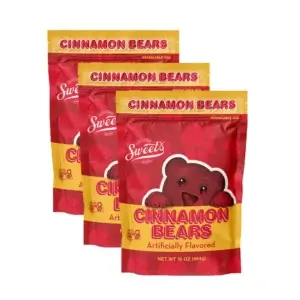 sweet candy company – cinnamon bears gummy candy (3 pack 15 oz bags) – soft & chewy spicy sweet cinnamon flavored bears (4)