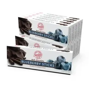 sweet candy company – dark chocolate blueberry sticks (10.5 oz box) – sweet blueberry jelly coated in decadent dark chocolate (1)